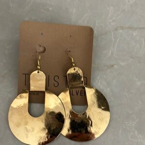 Twisted Silver Gold-Tone Statement Earrings
